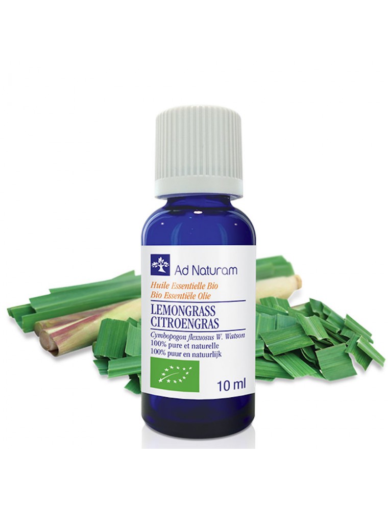 Image principale de la modale pour Lemongrass Bio - Huile essentielle de Cymbopogon flexuosus 10 ml - Ad Naturam