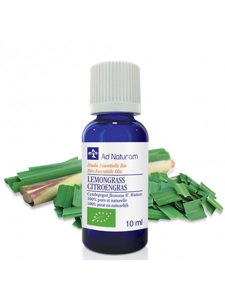 Image principale de Lemongrass Bio - Huile essentielle de Cymbopogon flexuosus 10 ml - Ad Naturam