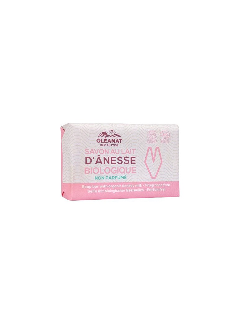Image principale de la modale pour Savon Non Parfumé au Lait d'Anesse Bio - Visage et Corps 100g - Oléanat