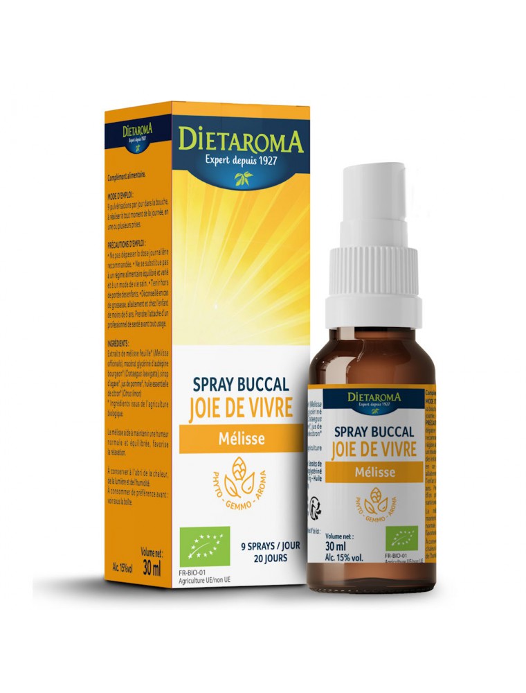 Image principale de la modale pour Spray Joie de Vivre Bio - Stress et Détente 30 ml - Dietaroma