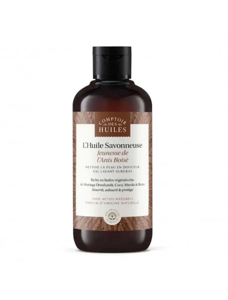 Achetez Huile Savonneuse Jeunesse de l'Anis Boisé Bio - Gel Lavant Surgras 250ml - Comptoir des Huiles à l'herboristerie Louis Image principale de Huile Savonneuse Jeunesse de l'Anis Boisé Bio - Gel Lavant Surgras 250ml - Comptoir des Huiles