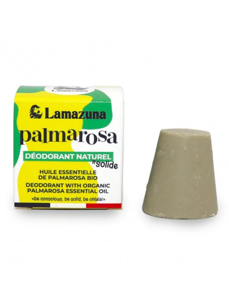 Image principale de Déodorant solide Vegan sans aluminium - Palmarosa 30 ml - Lamazuna