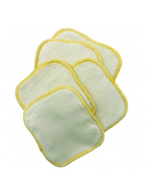 Image de Lingettes Bébés Lavables 12x12 cm - Soin de la Peau Lot de 5 - Eco-conseils depuis louis-herboristerie