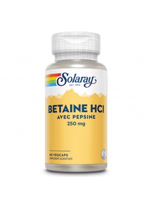 Image 68423 supplémentaire pour Bétaïne HCl avec Pepsine - Confort Digestif 60 capsules - Solaray