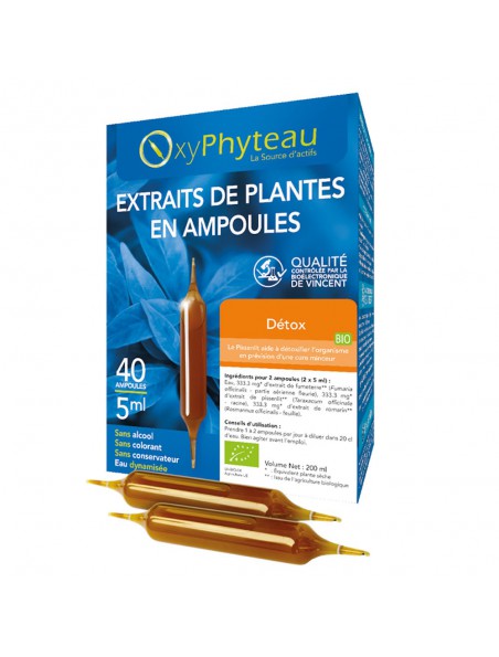 Achetez Détox Bio - Elimination et Minceur 40 ampoules - Oxyphyteau à l'herboristerie Louis Image principale de Détox Bio - Elimination et Minceur 40 ampoules - Oxyphyteau