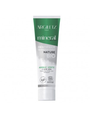 Image de Dentifrice bio Aloe Vera - Reminéralisant - Argile verte illite 75ml - Argiletz via Gel Aloé arborescens Bio - Nourrit et hydrate - Teo Natura