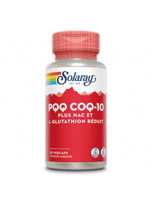 Image de PQQ CoQ-10 plus NAC et L-Glutathion réduit - Circulation et Défenses Naturelles 30 capsules - Solaray depuis louis-herboristerie