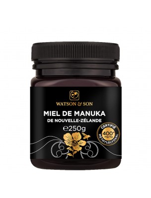 Image de Miel de Manuka - Miel de Nouvelle-Zélande MGO 400+ 250g - Watson and Son depuis Produits des Abeilles - Achetez vos produits phytothérapeutiques en ligne