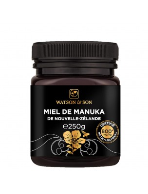 Image de Miel de Manuka - Miel de Nouvelle-Zélande MGO 800+ 250g - Watson and Son depuis Produits des Abeilles - Achetez vos produits phytothérapeutiques en ligne