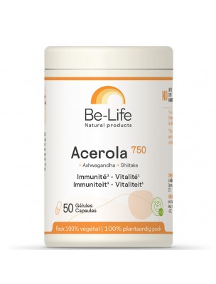 Image de Acerola 750 - Immunité et Vitalité 50 gélules - Be-Life depuis Herboristerie Louis - Produits de phytothérapie et d'herboristerie en ligne