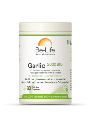 Image de Ail désodorisé Garlic 2000 Bio - Circulation et Résistance 60 gélules - Be-Life depuis Plantes en gélules - Achat en ligne | PhytoZwell