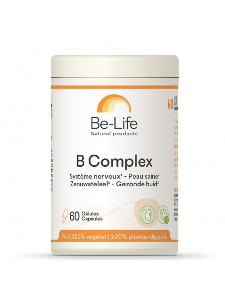 B Complex (Vitamines du groupe B) - Peau saine et Système nerveux 60 gélules - Be-Life