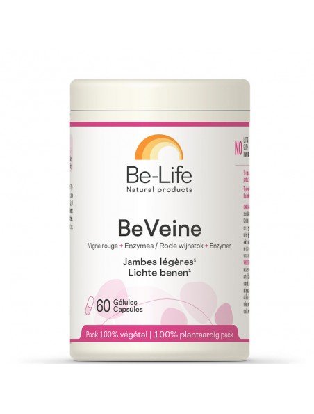 Achetez BeVeine Vigne rouge - Circulation et Jambes lourdes 60 gélules - Be-Life à l'herboristerie Louis Image principale de BeVeine Vigne rouge - Circulation et Jambes lourdes 60 gélules - Be-Life