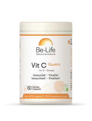 Image de Vit C Quatro - Immunité et Vitalité 60 gélules - Be-Life depuis Commandez les produits Be-Life à l'herboristerie Louis