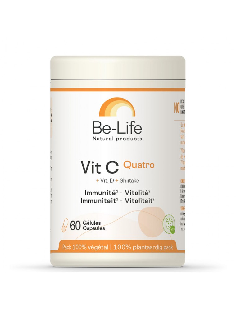 Image principale de la modale pour Vit C Quatro - Immunité et Vitalité 60 gélules - Be-Life