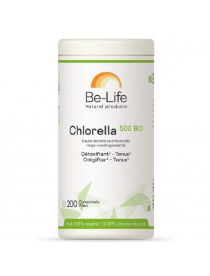 Image de Chlorella 500 BIO - Détox et Tonus 200 comprimés - Be-Life depuis Commandez les produits Be-Life à l'herboristerie Louis