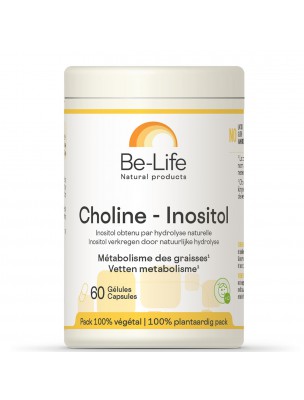 Image de Choline-Inositol - Métabolisme des graisses 60 gélules - Be-Life depuis Commandez les produits Be-Life à l'herboristerie Louis
