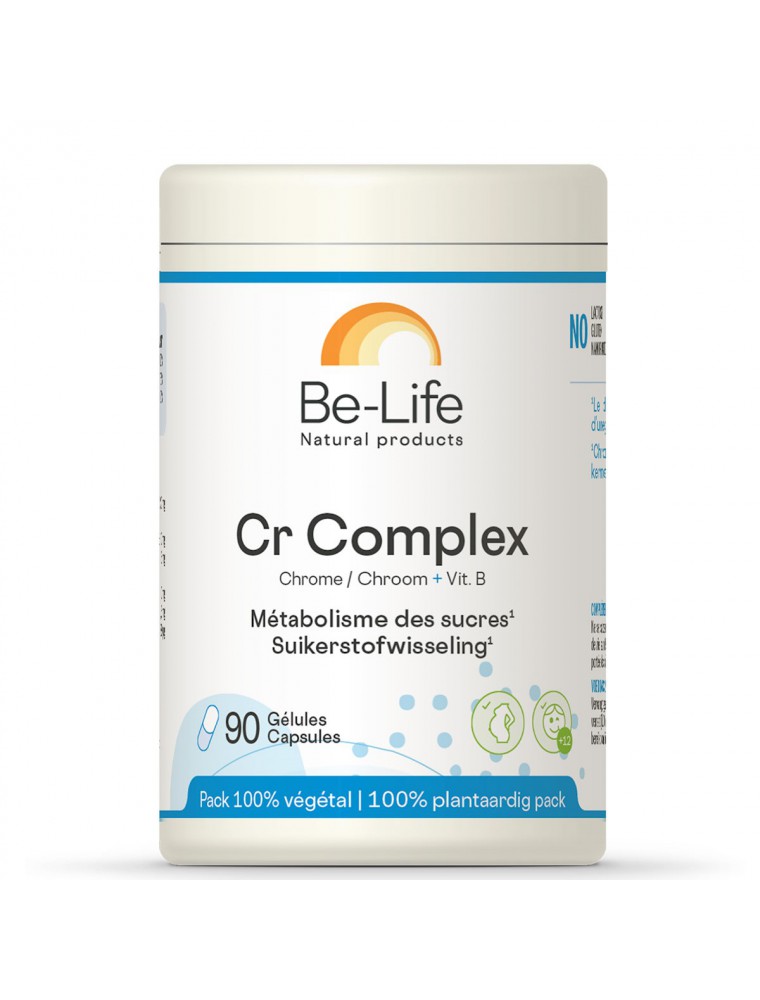 Image principale de la modale pour Cr Complex (Chrome et vitamines B2, B3) -Graisses et Sucres 90 gélules - Be-Life