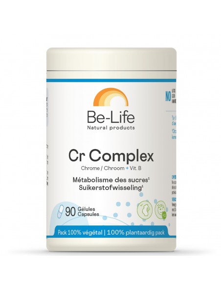 Image principale de Cr Complex (Chrome et vitamines B2, B3) -Graisses et Sucres 90 gélules - Be-Life