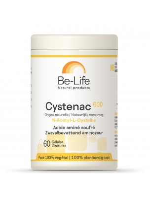 Image de Cystenac 600 - Acide aminé soufré 60 gélules - Be-Life depuis Commandez les produits Be-Life à l'herboristerie Louis