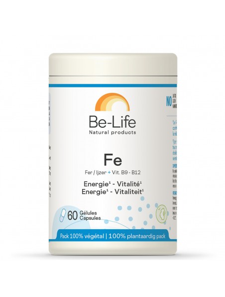 Achetez Fe - Anti-fatigue, Energie et Vitalité 60 gélules - Be-Life à l'herboristerie Louis Image principale de Fe - Anti-fatigue, Energie et Vitalité 60 gélules - Be-Life