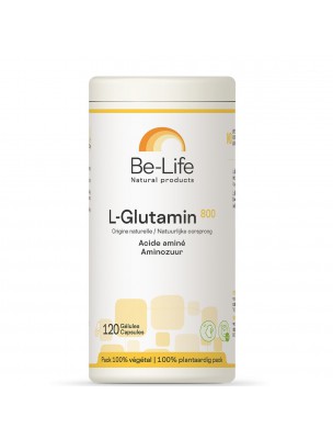 Image de L-Glutamin 800 - Intestins Acide aminé essentiel d'origine naturelle 120 gélules - Be-Life via L-Glutamine 1500mg - Sportifs et Intestins 100 comprimés - SFB Laboratoires