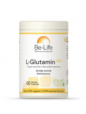 Image de L-Glutamin 800 - Intestins Acide aminé d'origine naturelle 60 gélules - Be-Life depuis Bifibiol - Probiotiques 12 Mds - Be-Life