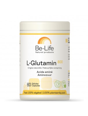 Image de L-Glutamin 800 - Intestins Acide aminé d'origine naturelle 60 gélules - Be-Life depuis louis-herboristerie