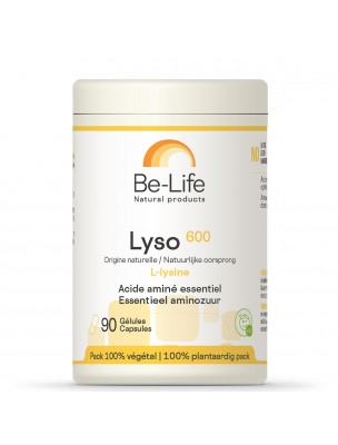 Image de L-Lysine Lyso 600 mg - Herpès et fatigue 90 gélules - Be-Life depuis PrestaBlog
