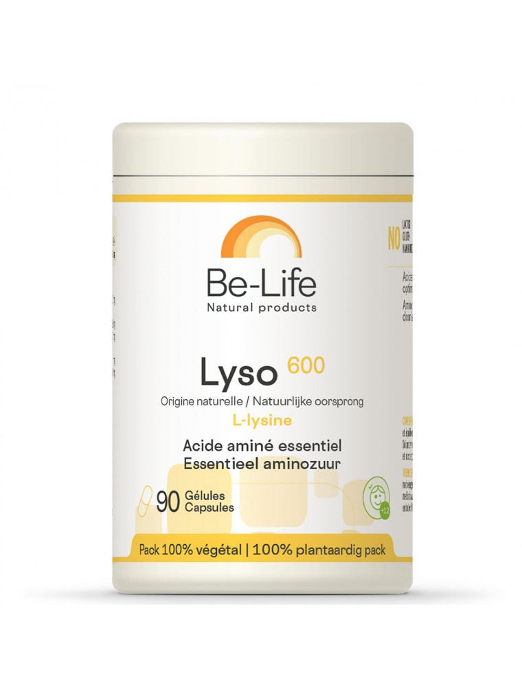 Image principale de la modale pour L-Lysine Lyso 600 mg - Herpès et fatigue 90 gélules - Be-Life