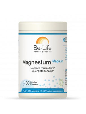 Image de Magnésium Magnum - Energie et Détente 60 gélules - Be-Life depuis Commandez les produits Be-Life à l'herboristerie Louis