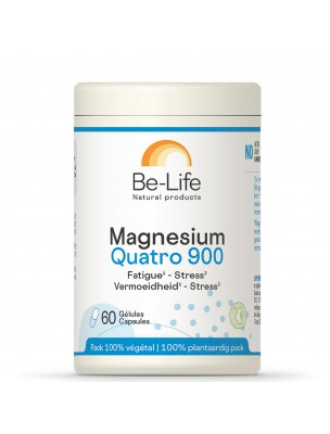 Image de Magnésium Quatro 900 - Energie et Anti-fatigue 60 gélules - Be-Life depuis Commandez les produits Be-Life à l'herboristerie Louis