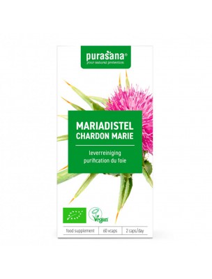 Image de Chardon-Marie Bio - Détox du foie 60 capsules - Purasana via Desmodium 1000 - Draineur hépatique 90 gélules - Be-Life