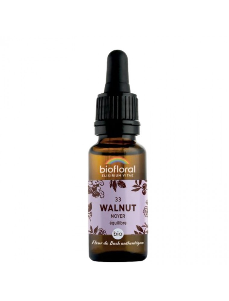 Image principale de la modale pour Walnut n°33 - Calme et Équilibre Bio aux Fleurs de Bach 20 ml - Biofloral