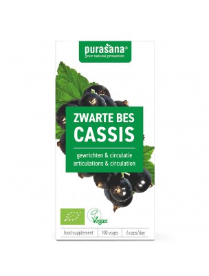 Petite image du produit Cassis Bio - Articulations et Allergies 100 capsules - Purasana