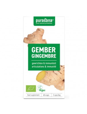 Image de Gingembre Bio - Troubles digestifs 60 capsules - Purasana depuis Résultats de recherche pour "Gingembre Bio -"