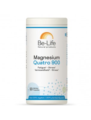Image de Magnésium Quatro 900 - Energie et Anti-fatigue 90 gélules - Be-Life via Achetez Be-Lumex Safran et L-Theanine - Calme et Sérénité 50 gélules - Be-Life