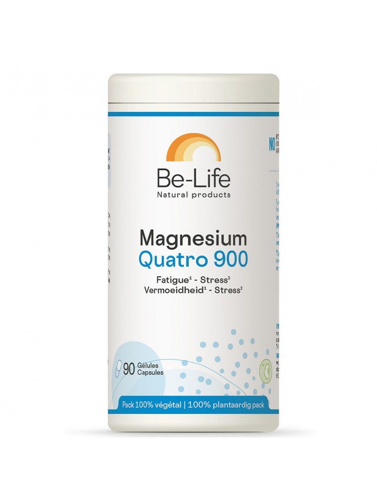 Image principale de la modale pour Magnésium Quatro 900 - Energie et Anti-fatigue 90 gélules - Be-Life