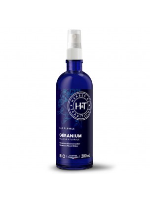 Image de Géranium Bourbon Bio - Hydrolat de Pelargonium graveolens 200 ml - Herbes et Traditions depuis Huile essentielle de Citronnelle de Java Bio - Herbes et Traditions