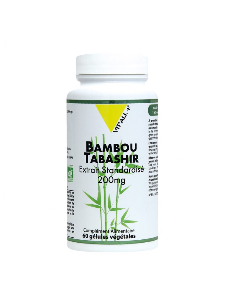 Image principale de la modale pour Bambou Tabashir 500mg Bio - Articulations 60 gélules végétales - Vit'all+