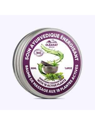 Image de Baume de massage aux 18 plantes actives Bio - Soin Ayurvédique 50 ml - Oléanat depuis Corps : produits de phytothérapie et d'herboristerie en ligne