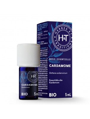 Image de Cardamome Bio - Huile essentielle Elettaria Cardamomum 5 ml - Herbes et Traditions depuis Aromathérapie : huiles essentielles unitaires pour votre bien-être