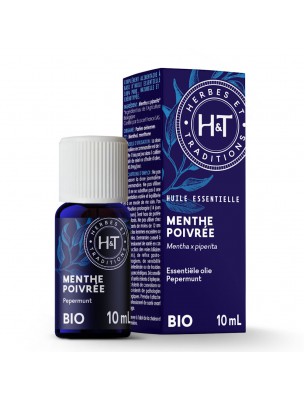 Image de Menthe poivrée Bio - Huile essentielle de Mentha piperita 10 ml - Herbes et Traditions via Galanga en poudre 100g - Tisane Alpinia officinarum