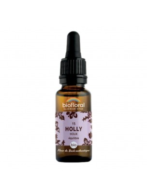 Image de Holly Houx n°15 - Equilibre et Calme Bio aux Fleurs de Bach 20 ml - Biofloral via Noyer Bio - Élixir Floral Bach 15 ml - Deva