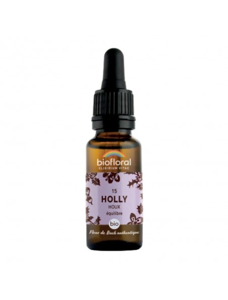 Achetez Holly Houx n°15 - Equilibre et Calme Bio aux Fleurs de Bach 20 ml - Biofloral à l'herboristerie Louis Image principale de Holly Houx n°15 - Equilibre et Calme Bio aux Fleurs de Bach 20 ml - Biofloral