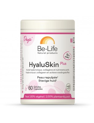 Image de HyaluSkin Plus - Beauté de la peau Zinc et Vitamines 60 gélules - Be-Life via Crème de Douche à la Grenade - Eveil des sens 200 ml - Weleda
