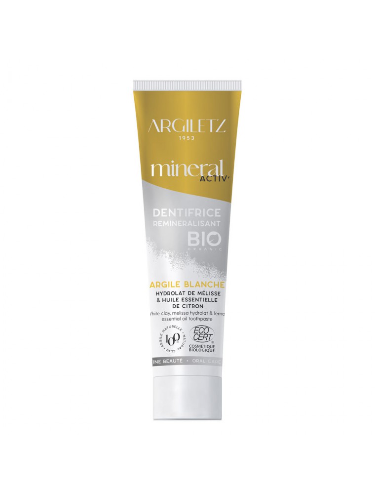 Image principale de la modale pour Dentifrice bio Citron - Blanchissant - Argiles blanche et jaune 75ml - Argiletz