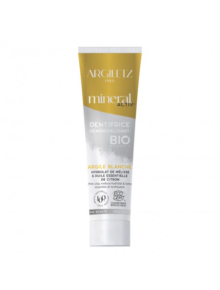 Image principale de Dentifrice bio Citron - Blanchissant - Argiles blanche et jaune 75ml - Argiletz