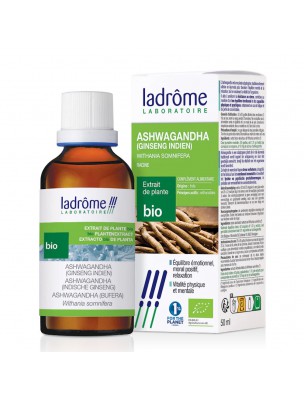 Image de Ashwagandha Bio - Détente et Relaxation Teinture-mère Withania Somnifera 50 ml - Ladrôme depuis Achetez les produits Ladrôme à l'herboristerie Louis