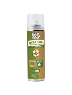 Image de Spray Préventif Traitement Acariens - Protection des Textiles 200 ml - Aries via Spray Insecticide Aries - Tous Insectes 200 ml